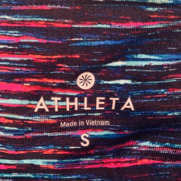 Athleta Black Stripe Midi Leggings W/Mesh Strip S - Picture 8 of 8